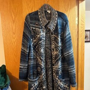 XL J Jill blue and multi color duster